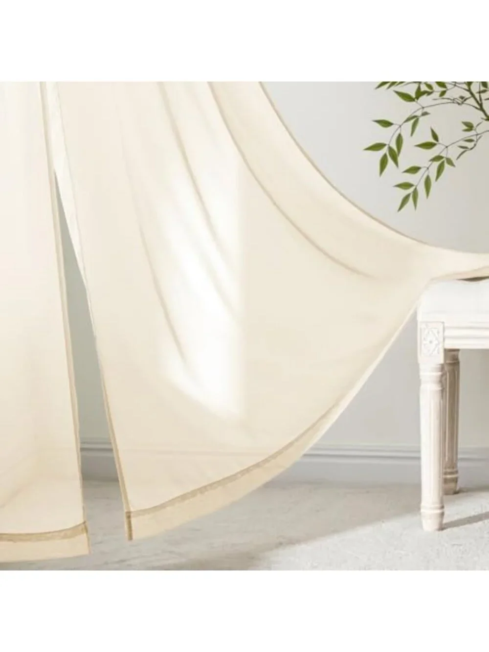 Elegant Butter Cream Sheer Curtains, 84